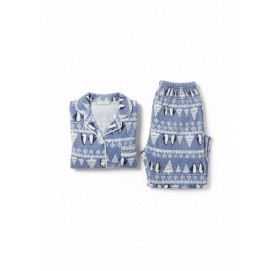 Blue Winter Printed Pajamas