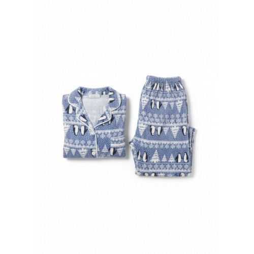 Blue Winter Printed Pajamas